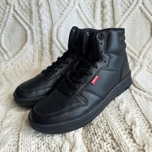 Levi's Mens High Top Sneakers Black Casual Shoes Fashion Sneakers‎ Size 7